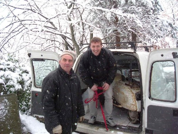 2003 Ritiro di una Lambretta in una giornata di neve